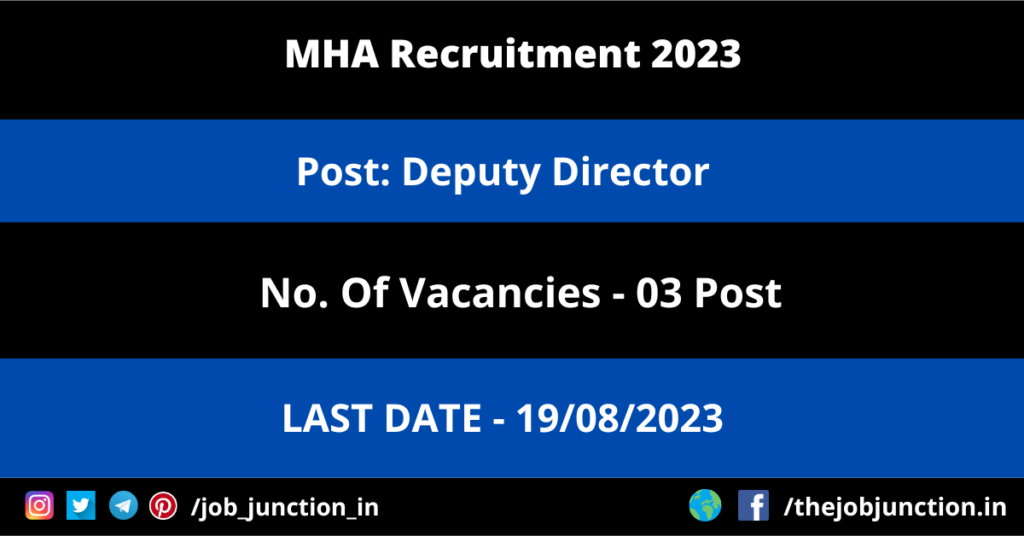 IISER Pune Project Scientist Recruitment 2023 JOB JUNCTION MHA Deputy Director Recruitment 2023