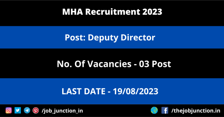 MHA Deputy Director Recruitment 2023