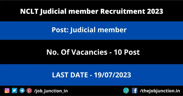 NCLT Judicial member Recruitment 2023