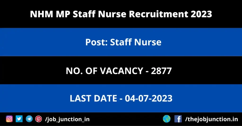 UPSSSC Technician Recruitment 2023 JOB JUNCTION NHM MP Staff Nurse Recruitment 2023