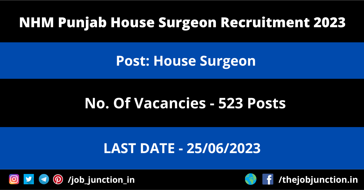 NHM Punjab House Surgeon Recruitment 2023