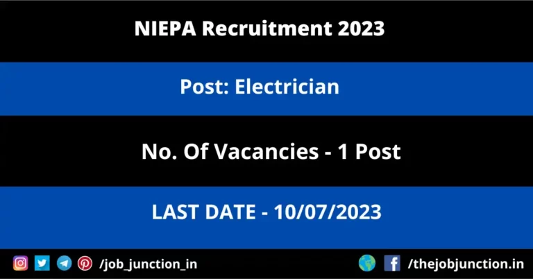 NIEPA Electrician Recruitment 2023