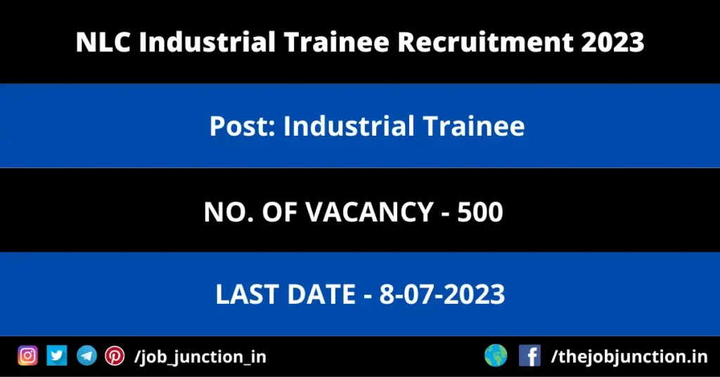 NLC Industrial Trainee Recruitment 2023
