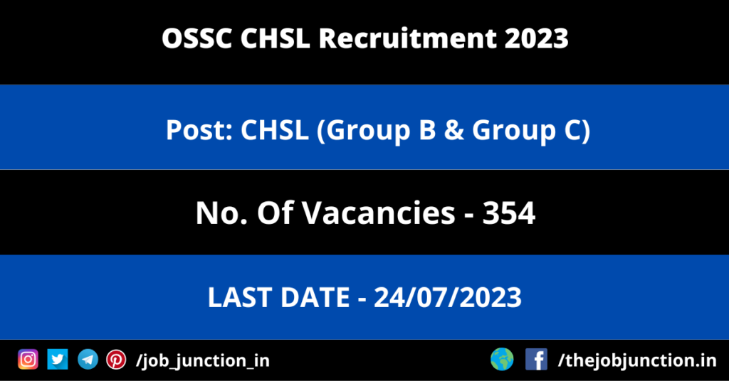 OAV Bhadrak TGT Recruitment 2023 JOB JUNCTION OSSC CHSL Recruitment 2023