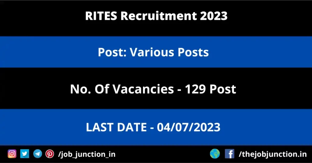 SLIET Assistant Professor Recruitment 2023 JOB JUNCTION RITES Various Posts Recruitment 2023