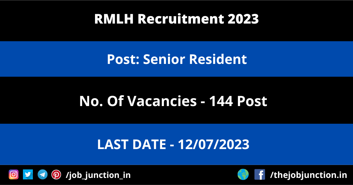 RMLH Senior Resident Recruitment 2023