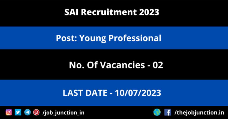 SAI Young Professional Jobs 2023
