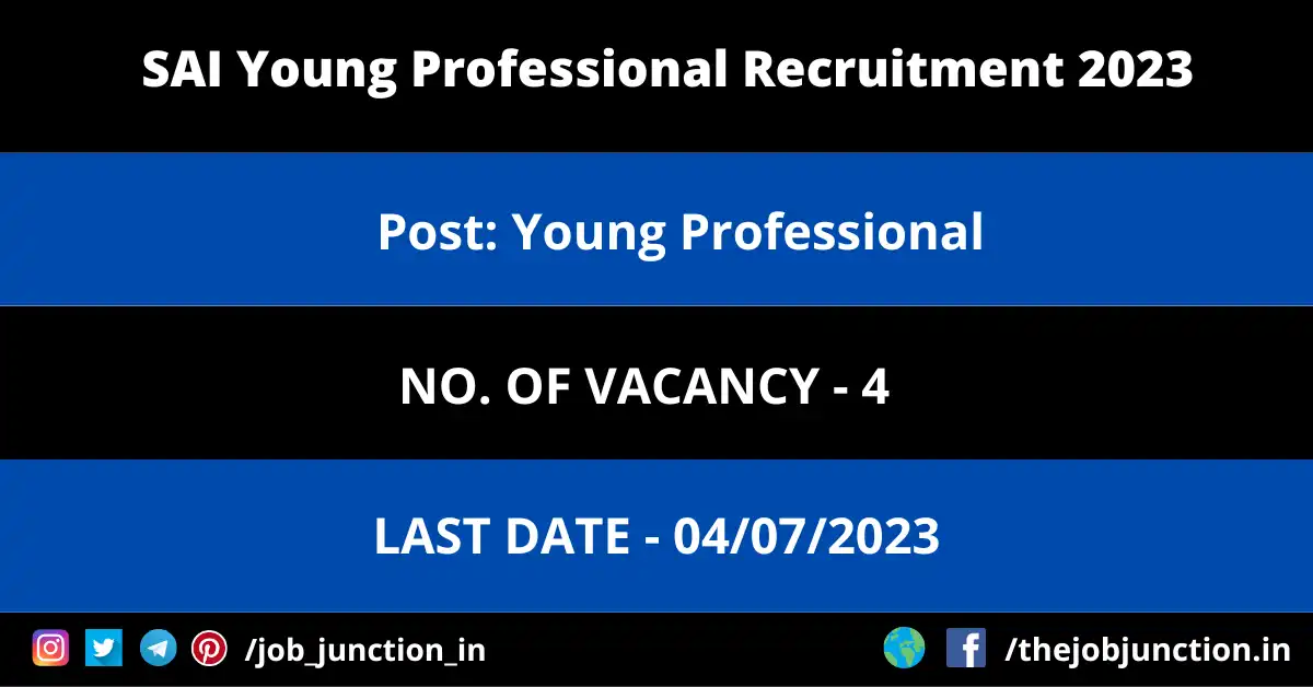SAI Young Professional Recruitment 2023