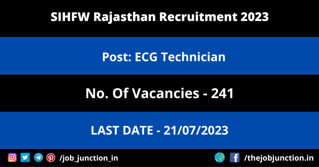 AIIMS Jodhpur Group C Recruitment 2023 JOB JUNCTION SIHFW Rajasthan ECG Technician Recruitment 2023