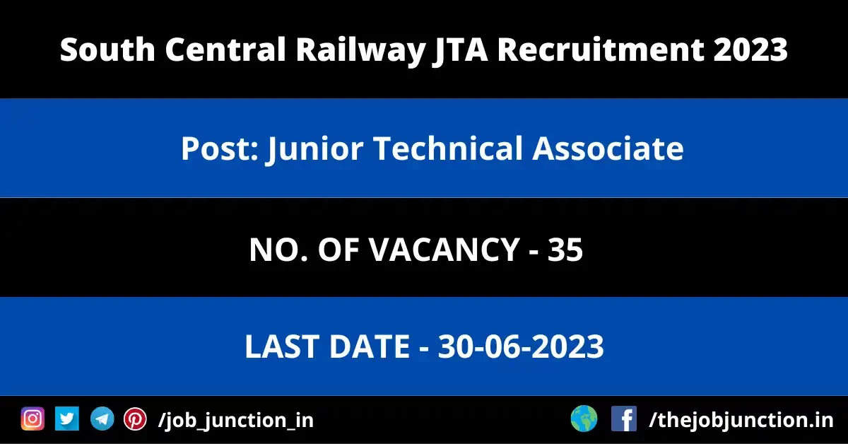 South Central Railway JTA Recruitment 2023