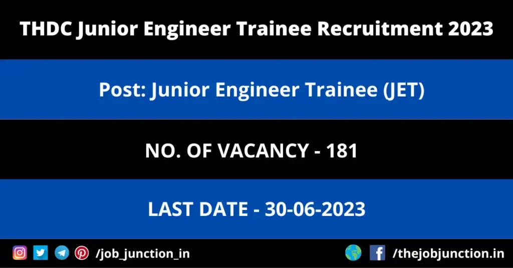 Shivaji University Assistant Professor Recruitment 2023 JOB JUNCTION THDC Junior Engineer Trainee Recruitment 2023