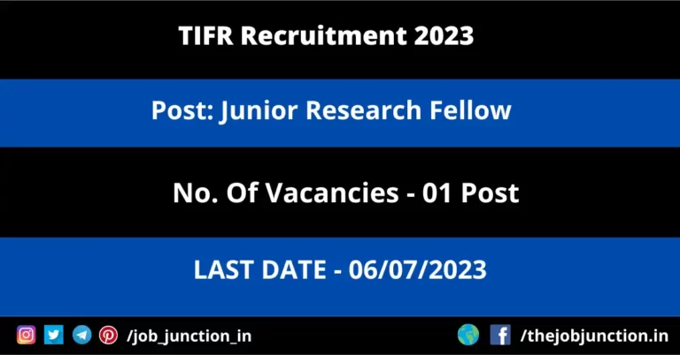 TIFR JRF Recruitment 2023