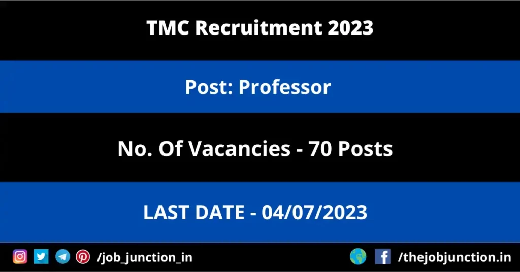 IISER Pune Project Scientist Recruitment 2023 JOB JUNCTION TMC Professor Recruitment 2023