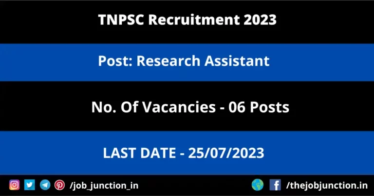 TNPSC Research Assistant Recruitment 2023