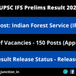 UPSC CDS 1 Result 2022 JOB JUNCTION UPSC IFS Prelims Result 2023