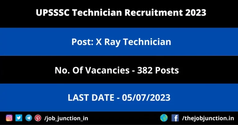 UPSSSC Technician Recruitment 2023