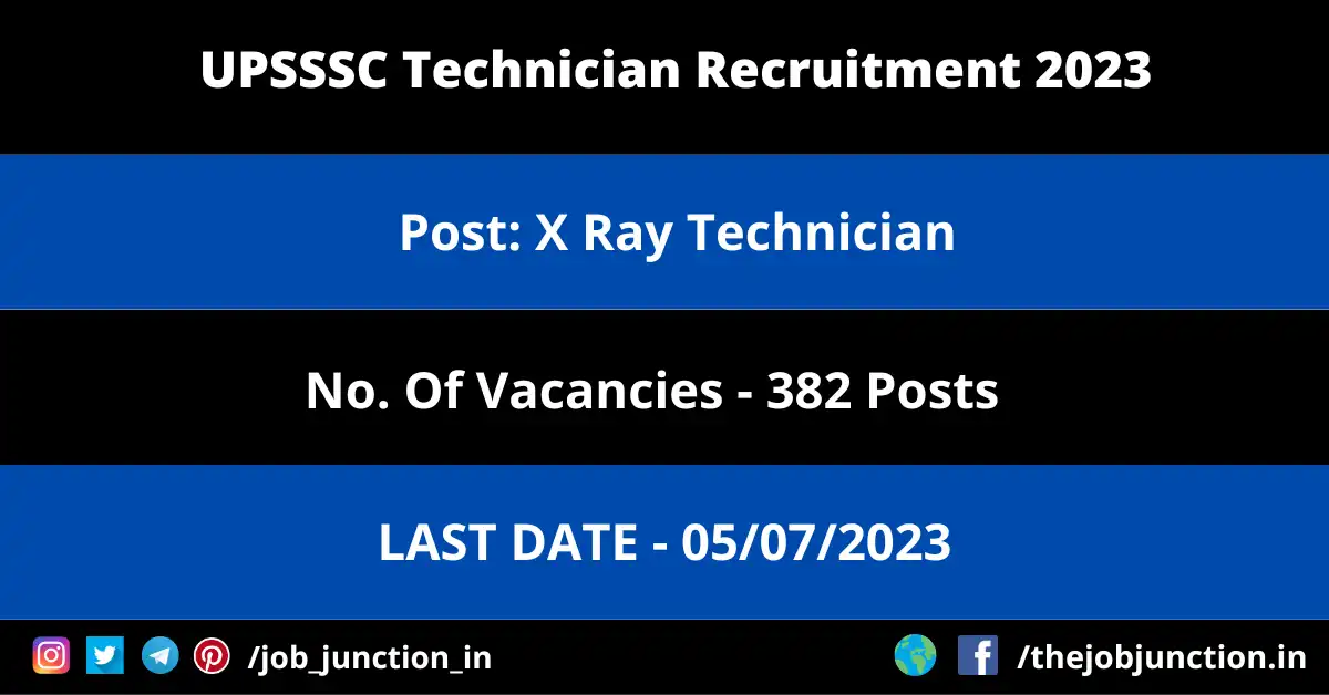 UPSSSC Technician Recruitment 2023 - JOB JUNCTION