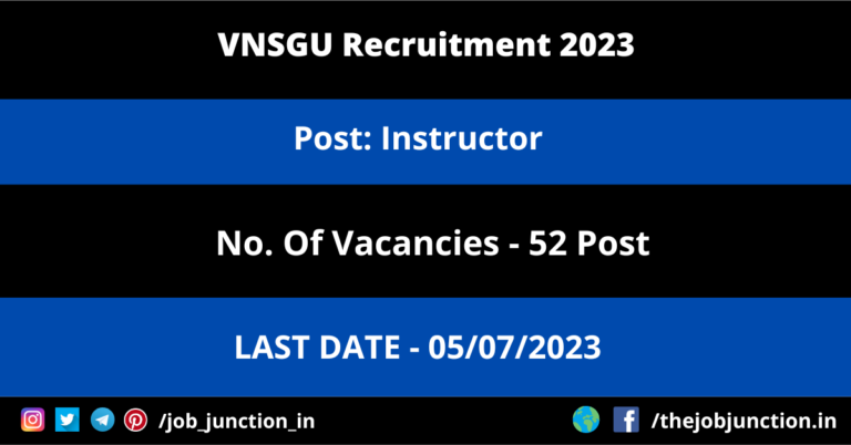 VNSGU Instructor Recruitment 2023