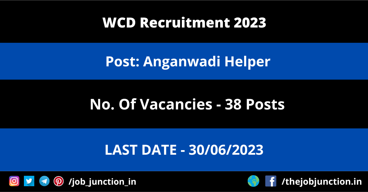 WCD Anganwadi Helper Recruitment 2023