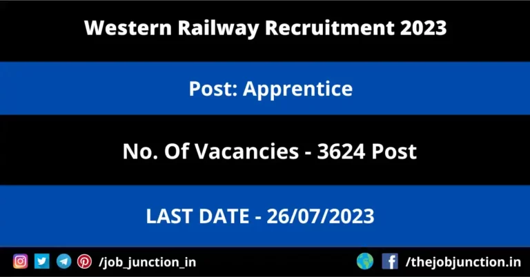 Western Railway Apprentice Recruitment 2023