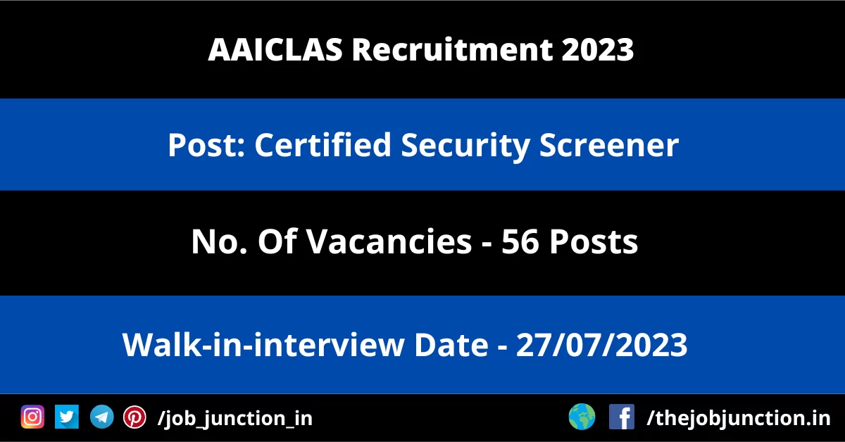 AAICLAS Security Screener Recruitment 2023