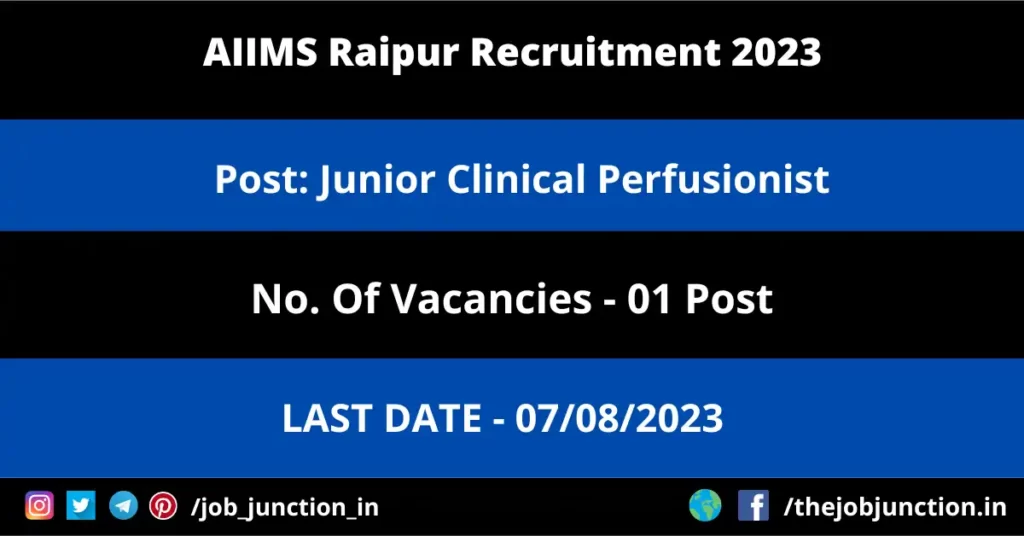 AIIMS Bhopal Programme Coordinator Recruitment 2023 JOB JUNCTION AIIMS Raipur JCP Recruitment 2023
