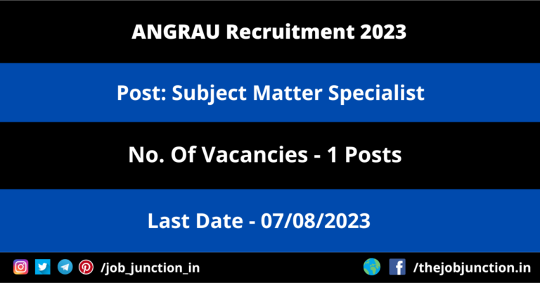 ANGRAU Specialist Recruitment 2023