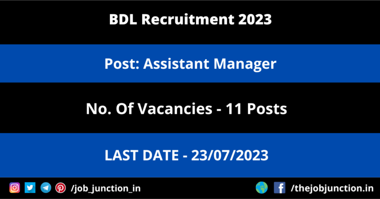 BDL Assistant Manager Recruitment 2023
