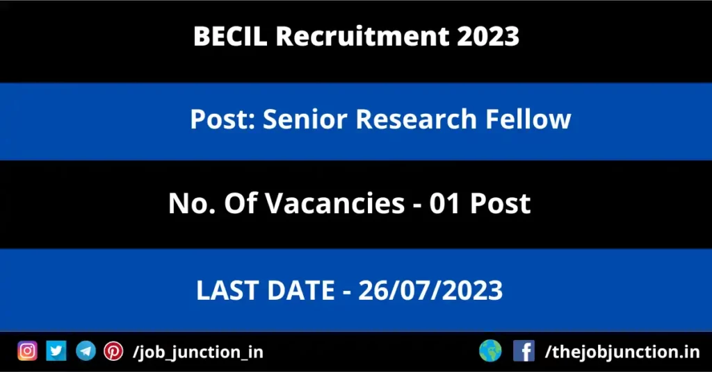 NHSRC Consultant Recruitment 2023 JOB JUNCTION BECIL SRO Recruitment 2023