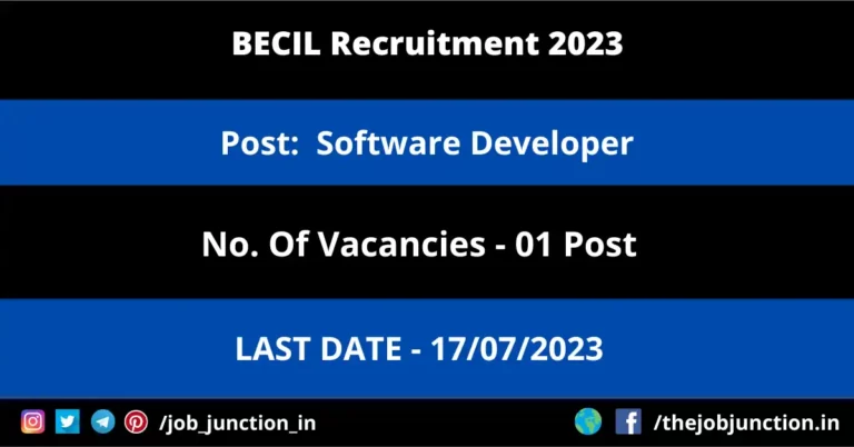 BECIL Software Developer Recruitment 2023