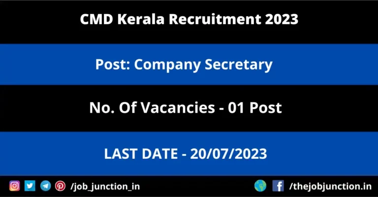 CMD Kerala CS Recruitment 2023