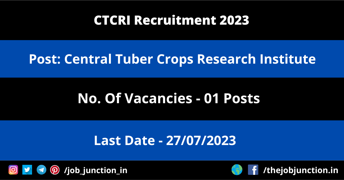 CTCRI Official Language Assistant Recruitment 2023