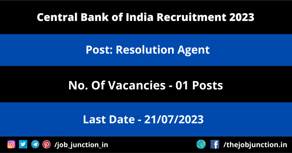 SSMC Rewa Recruitment 2023 JOB JUNCTION Central Bank of India Recruitment 2023