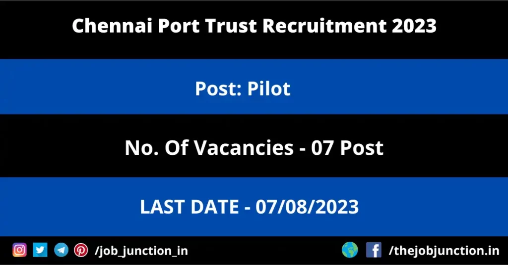 ISI Kolkata PLP Recruitment 2023 JOB JUNCTION Chennai Port Trust Pilot Recruitment 2023