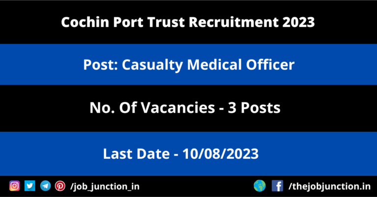 Cochin Port Trust CMO Recruitment 2023