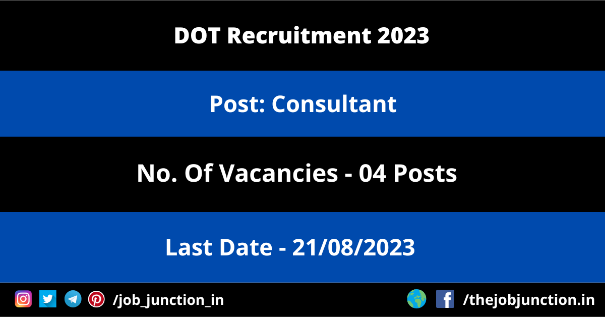 DOT Consultant Recruitment 2023