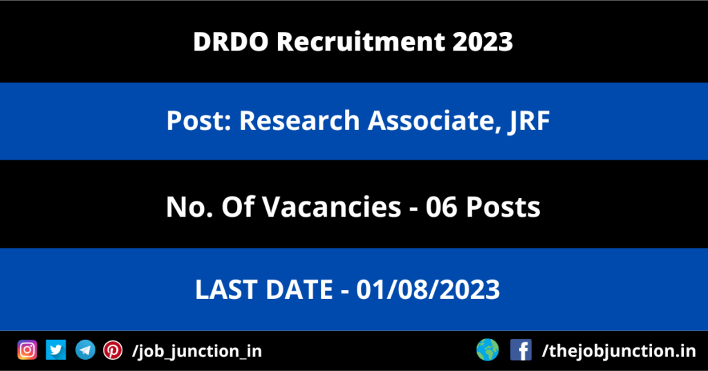 NAM Assam Recruitment 2023 JOB JUNCTION DRDO Recruitment 2023