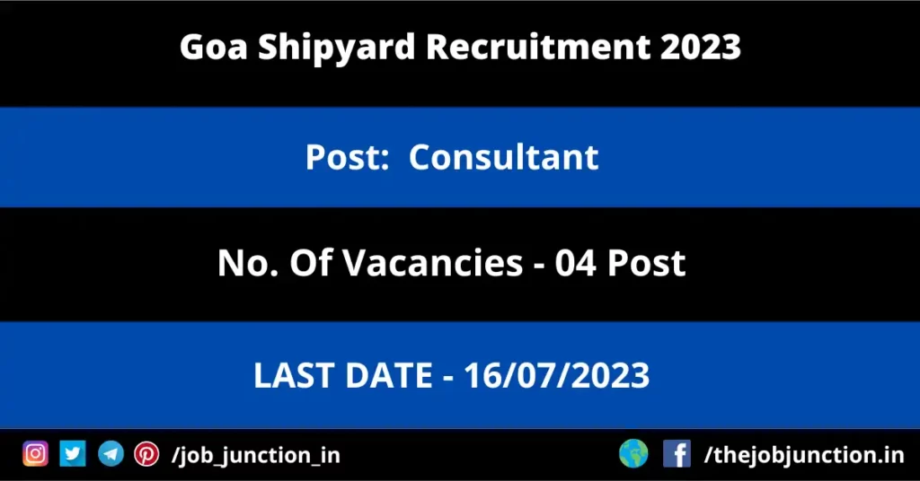 PSPCL Assistant Engineer Recruitment 2023 JOB JUNCTION Goa Shipyard Consultant Recruitment 2023