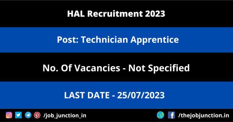 HAL Technician Apprentice Recruitment 2023