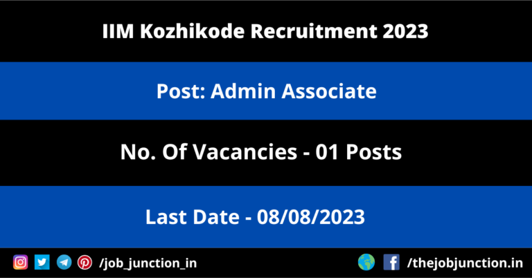 IIM Kozhikode Admin Associate Recruitment 2023