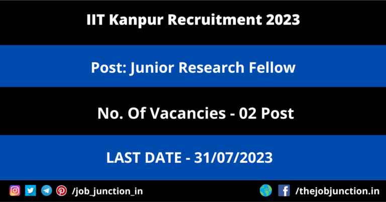 IIT Kanpur JRF Recruitment 2023