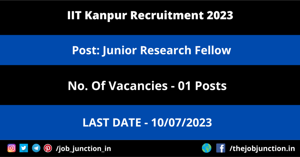 PSPCL Assistant Engineer Recruitment 2023 JOB JUNCTION IIT Kanpur JRF Recruitment 2023