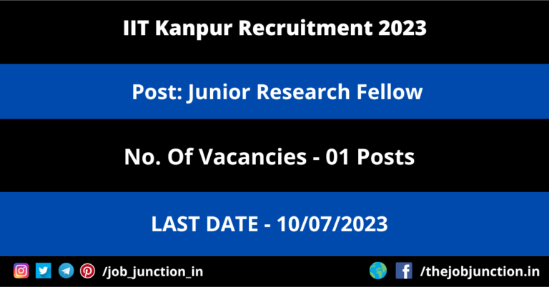 IIT Kanpur JRF Recruitment 2023