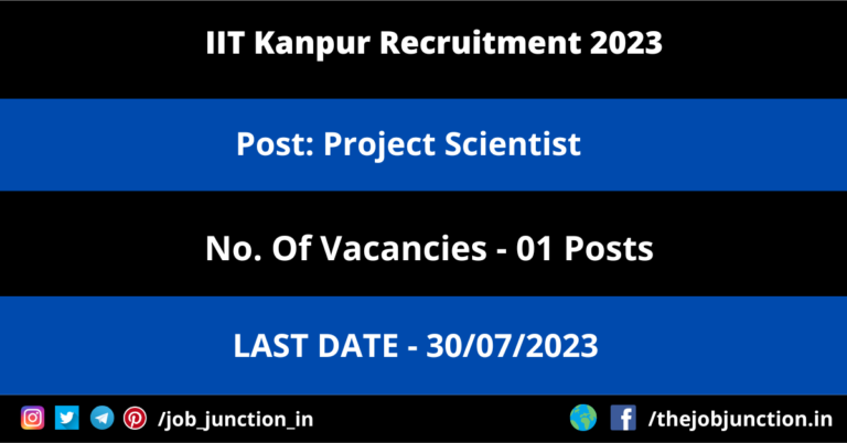 IIT Kanpur Project Scientist Recruitment 2023