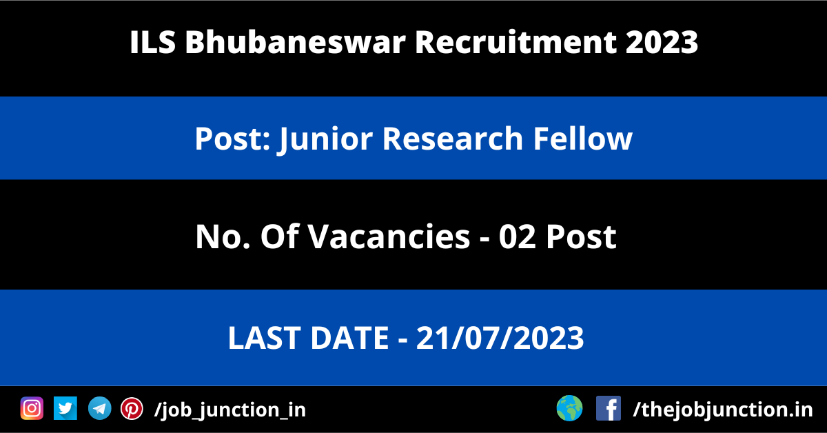 ILS Bhubaneswar JRF Recruitment 2023