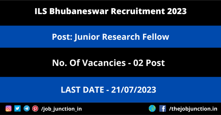 ILS Bhubaneswar JRF Recruitment 2023