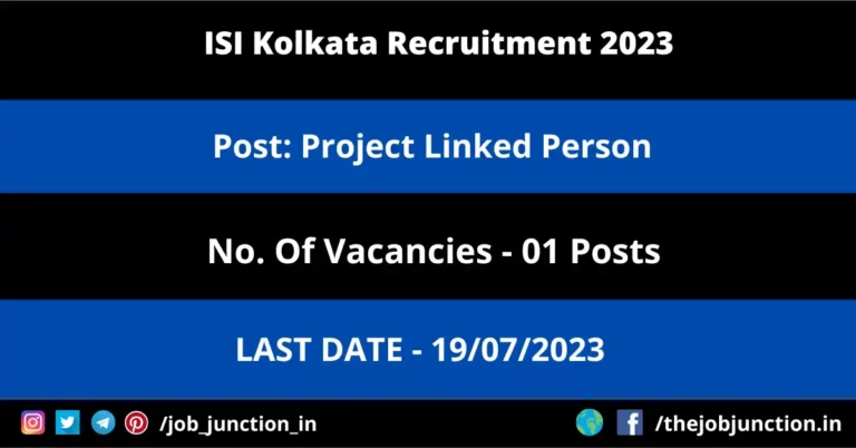 ISI Kolkata PLP Recruitment 2023