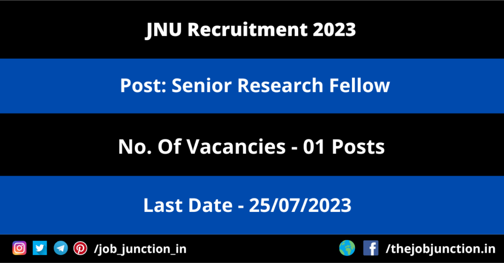 SSMC Rewa Recruitment 2023 JOB JUNCTION JNU SRF Recruitment 2023
