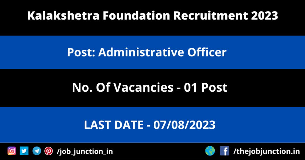 IIT Madras Project Technician Recruitment 2023 JOB JUNCTION Kalakshetra Foundation AO Recruitment 2023