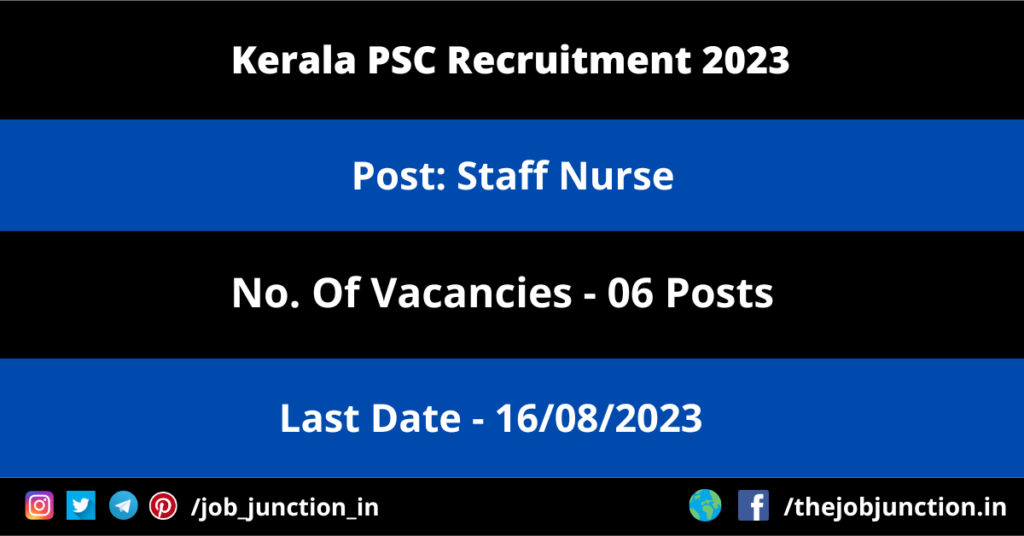 UKPSC Lab Assistant Recruitment 2023 JOB JUNCTION Kerala PSC Staff Nurse Recruitment 2023